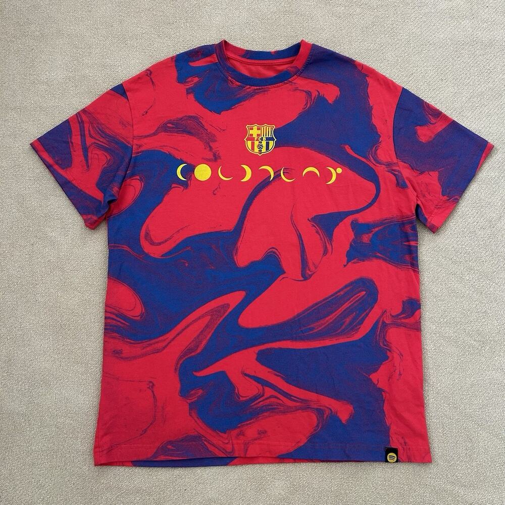 Coldplay X Barcelona FCB Spotify Rare Band Tee Shirt Small